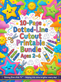 10-Page Dotted-Line Cutout Printable Bundle Ages 2–6