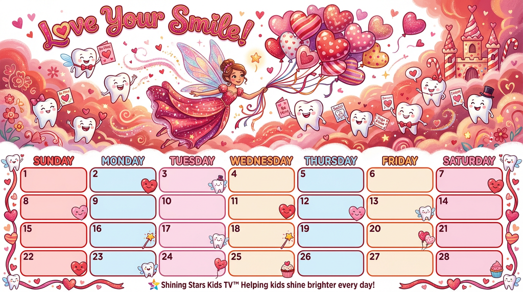 Tooth Fairy World Calendar 2026 Printable Pages Ages 2-6