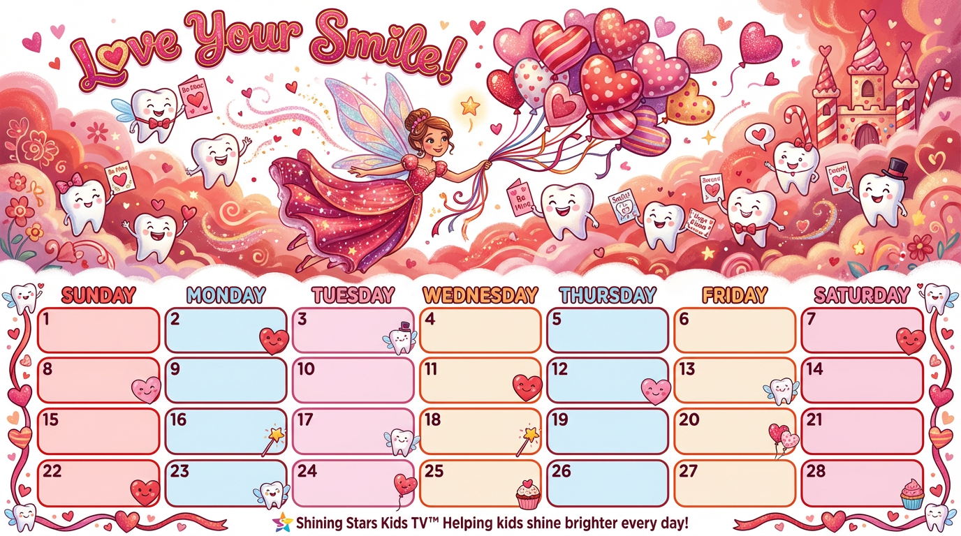 Tooth Fairy World Calendar 2026 Printable Pages Ages 2-6