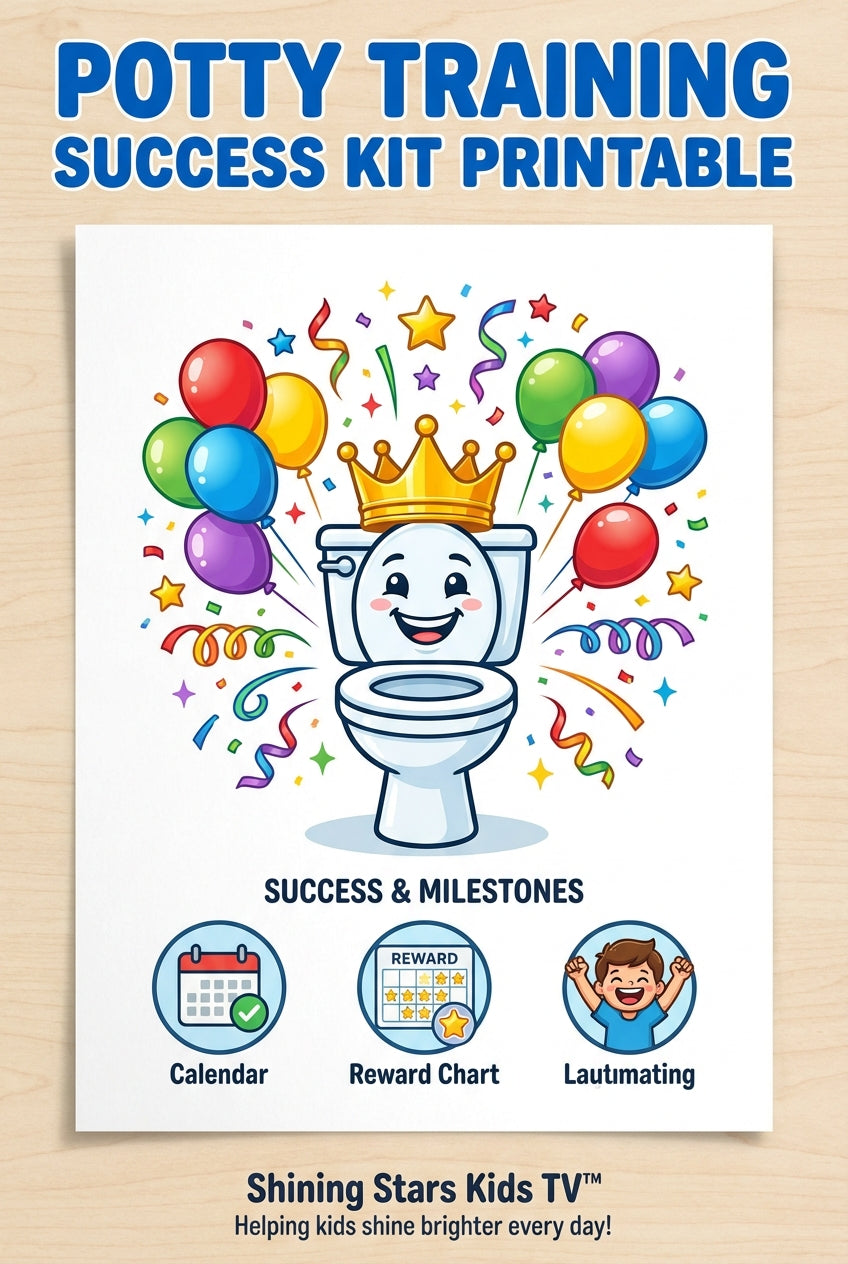 Potty Training Success Kit Printable — Charts, Stickers & Certificate for Kids 2–6